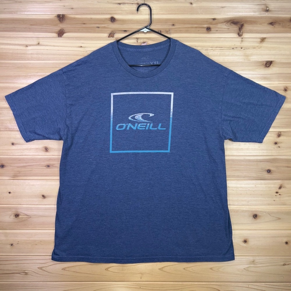 O'Neill T-Shirt Mens XXL Heather Blue Wave Logo Short Sleeve Tee Shirt